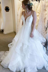 Ball Gown Wedding Dress with Cascading Ruffles